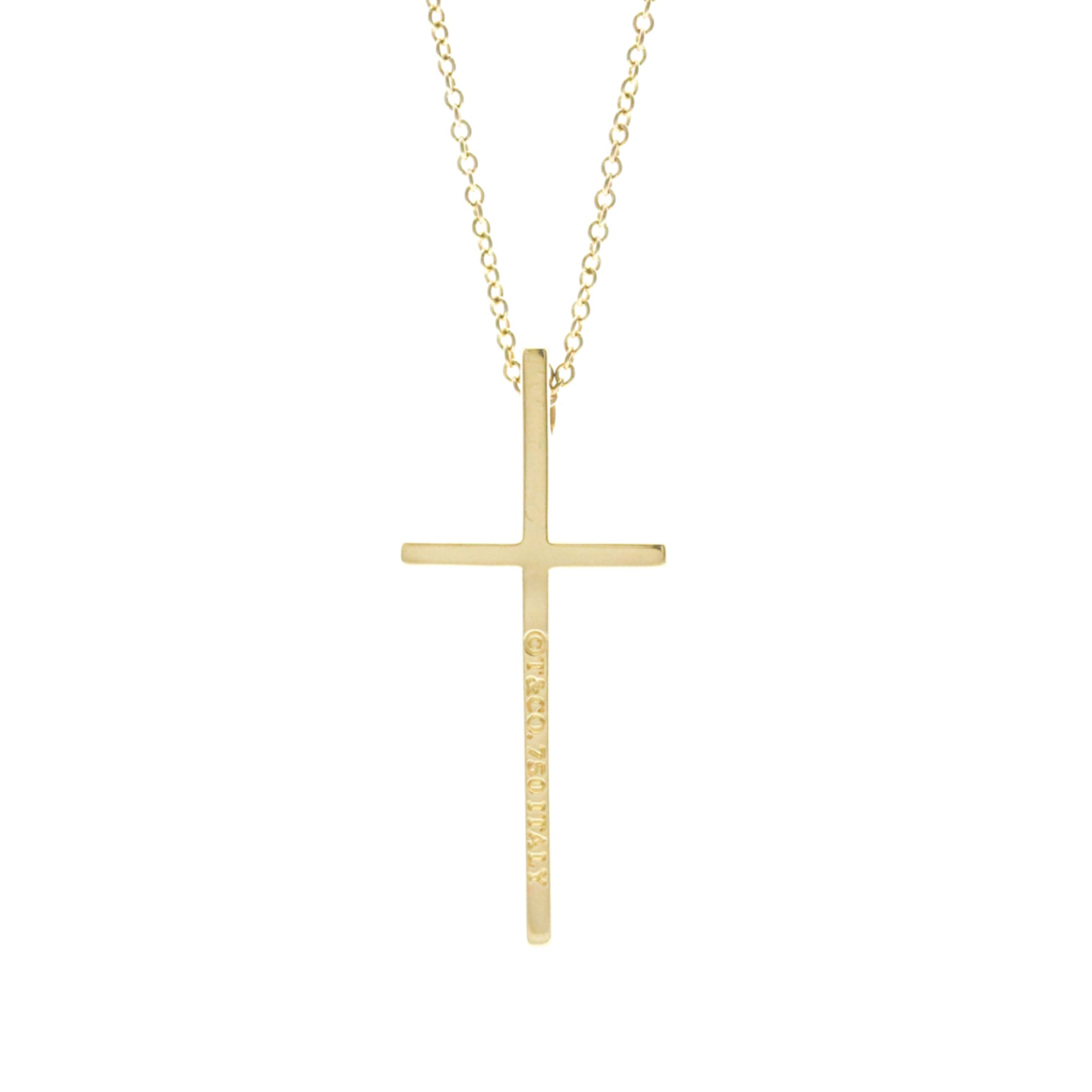 Cross Pendant Necklace 18K Yellow Gold - Image 2