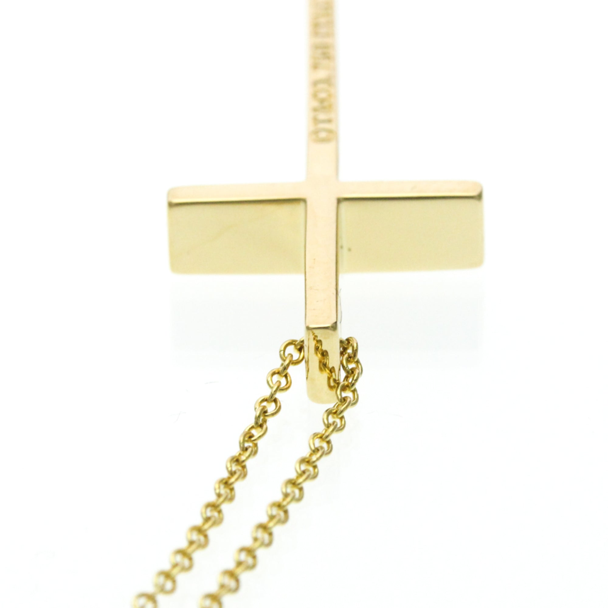 Cross Pendant Necklace 18K Yellow Gold - Image 6