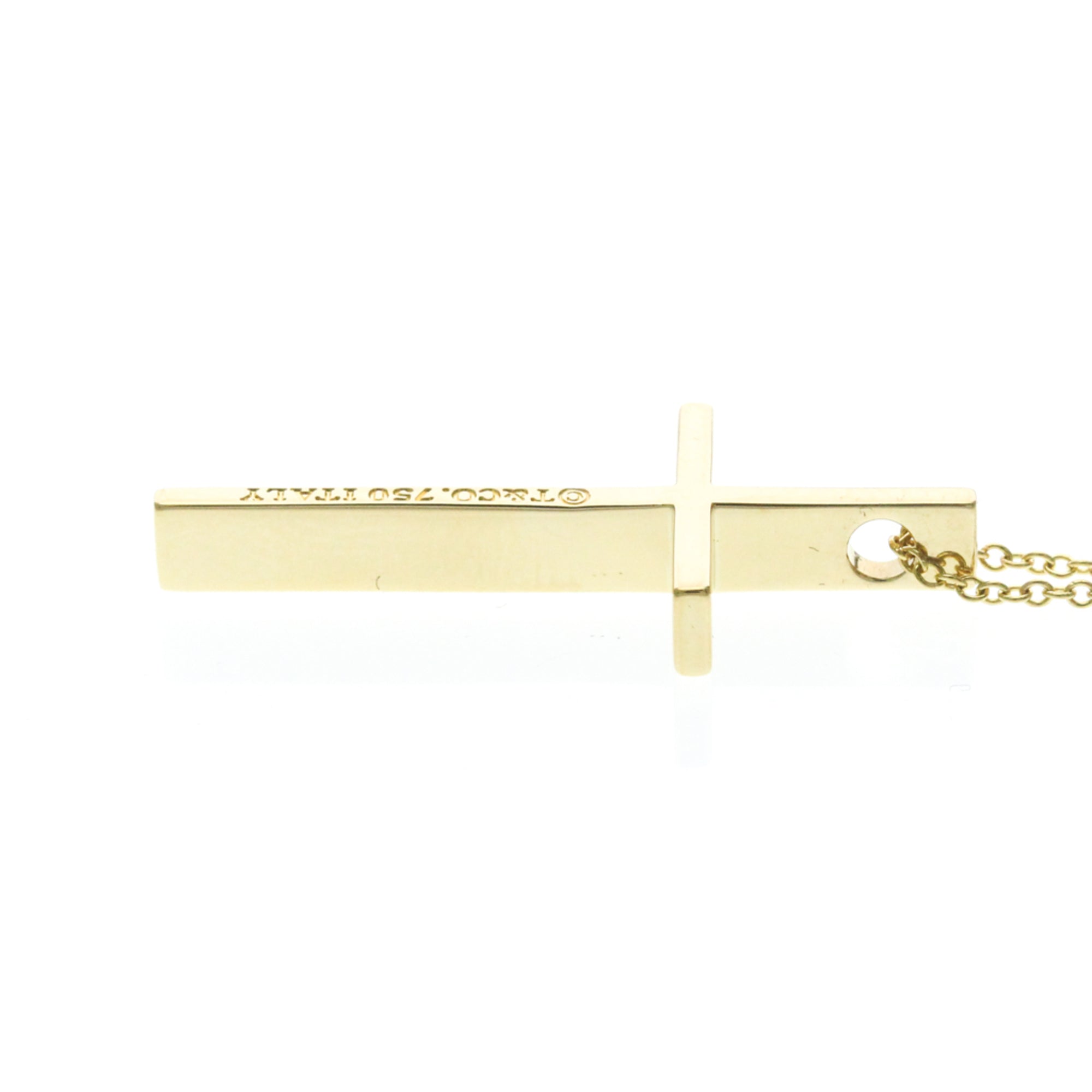 Cross Pendant Necklace 18K Yellow Gold - Image 3