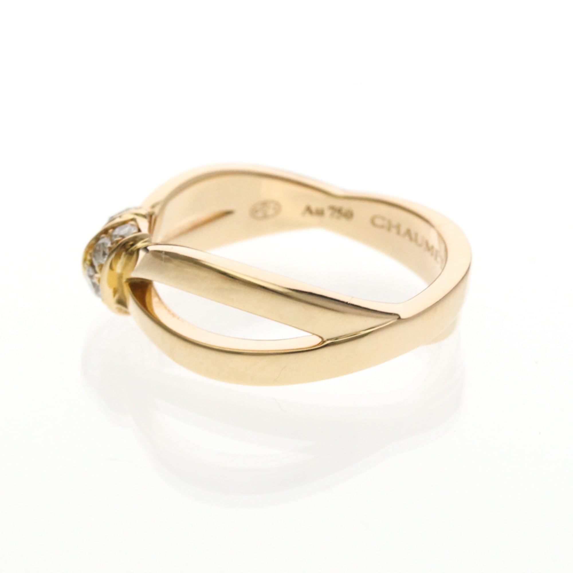 Band Ring 18K Rose Gold with Diamond - Image 2