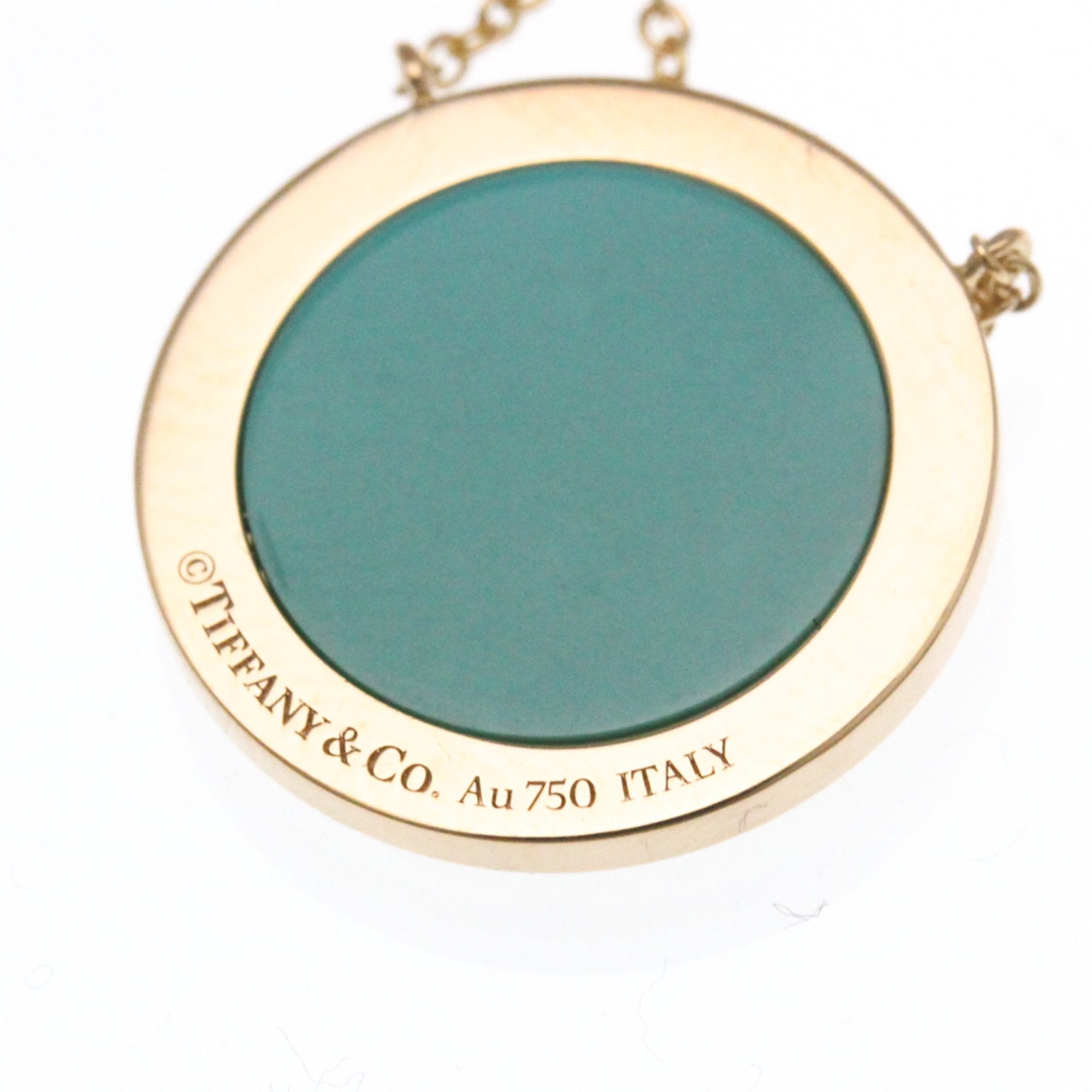 Pendant Necklace 18K Rose Gold With Diamond and Turquoise - Image 8