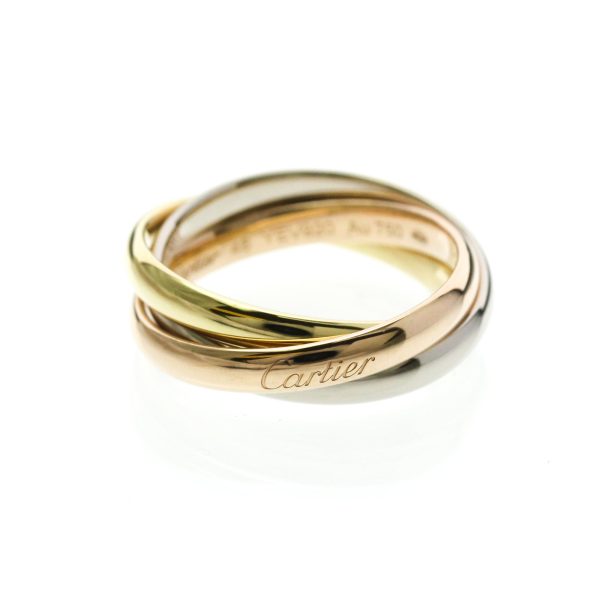 Vendome Louis Cartier Band Ring 18K Tricolor Gold