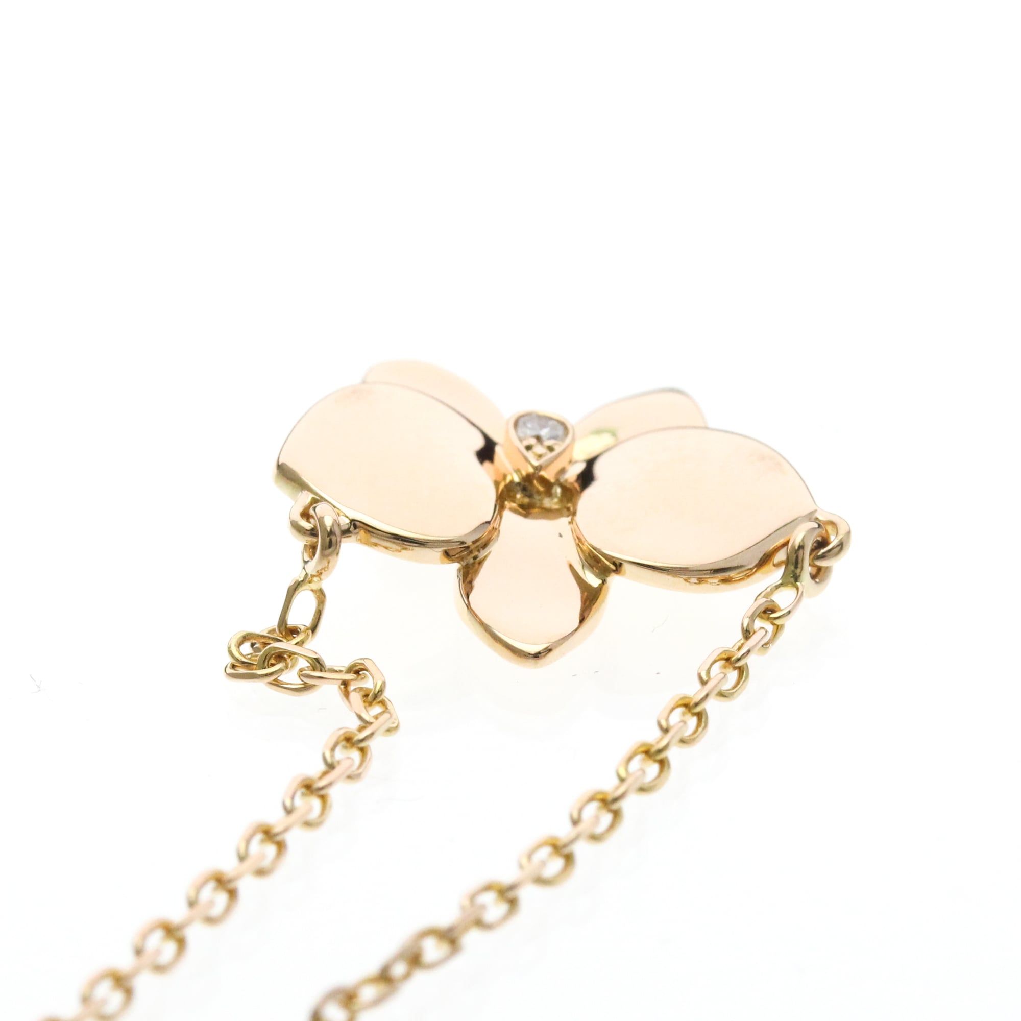 Caresse D'Orchidees Pendant Necklace 18K Rose Gold with Diamond - Image 6