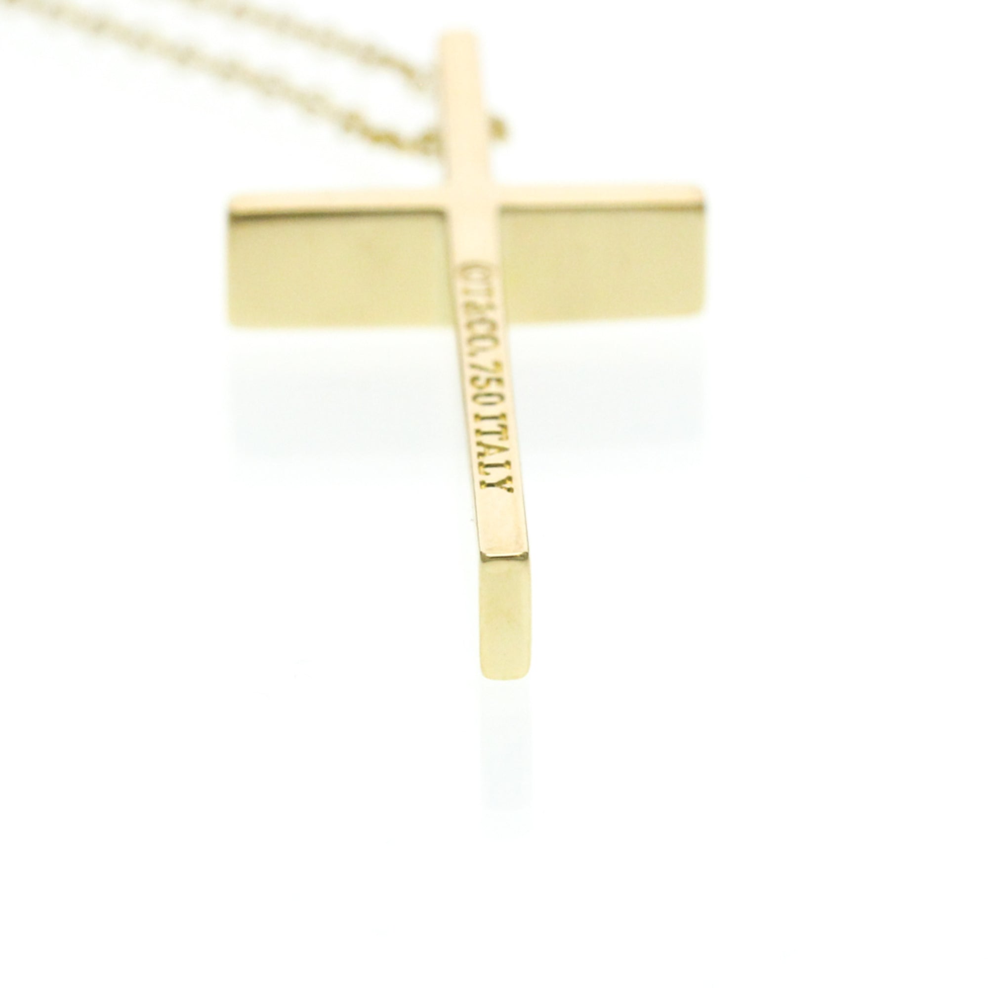 Cross Pendant Necklace 18K Yellow Gold - Image 4
