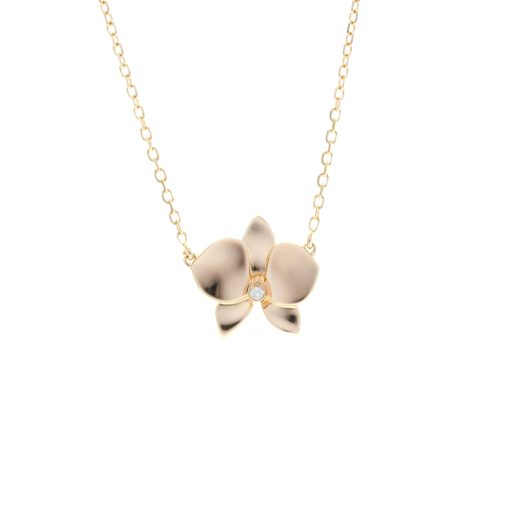 Cartier Caresse D’Orchidees Pendant Necklace 18K Rose Gold with Diamond