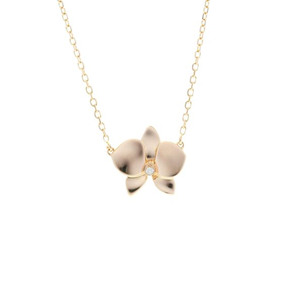 Caresse D'Orchidees Pendant Necklace 18K Rose Gold with Diamond
