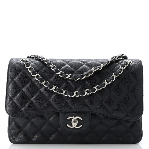 Classic Double Flap Bag Quilted Caviar Jumbo
