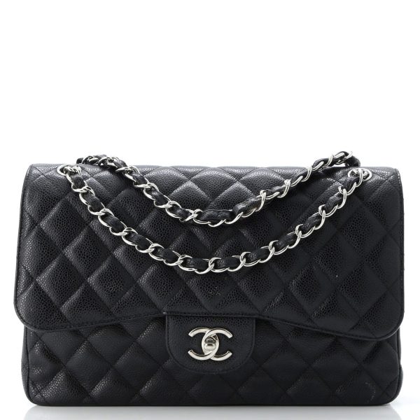 Classic Double Flap Bag Quilted Caviar Jumbo