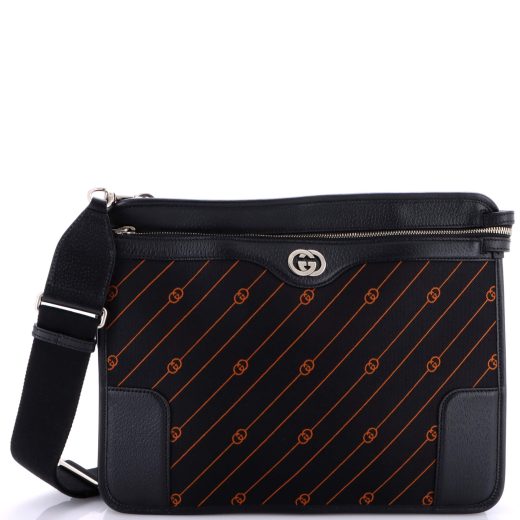 Gucci Interlocking G Messenger Bag GG Jacquard with Leather