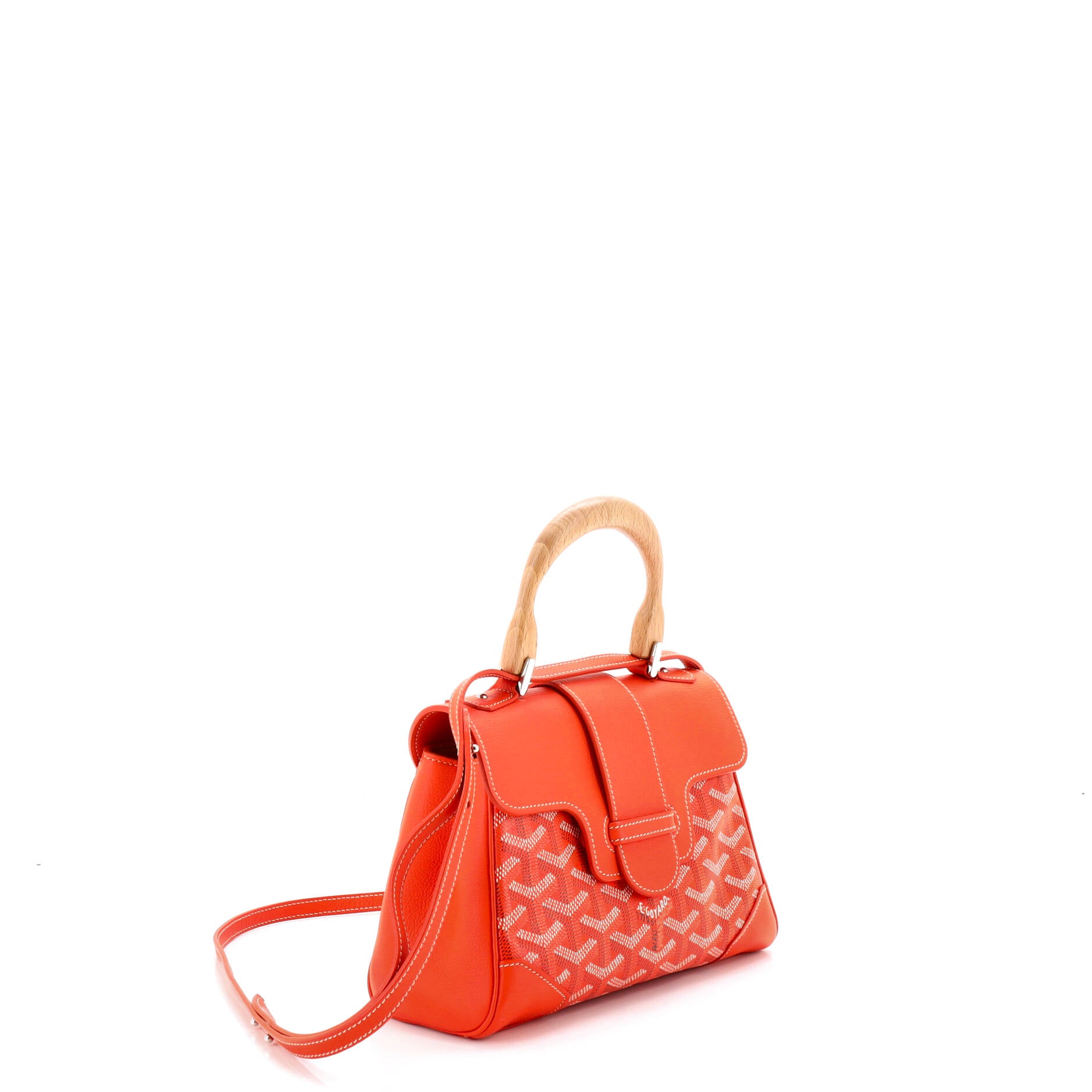 Saigon Top Handle Bag Coated Canvas with Leather Mini - Image 2