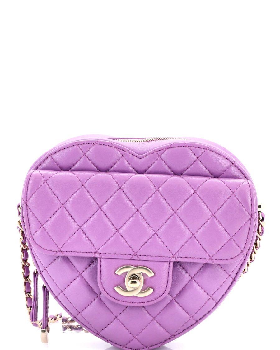 CC in Love Heart Bag Quilted Lambskin