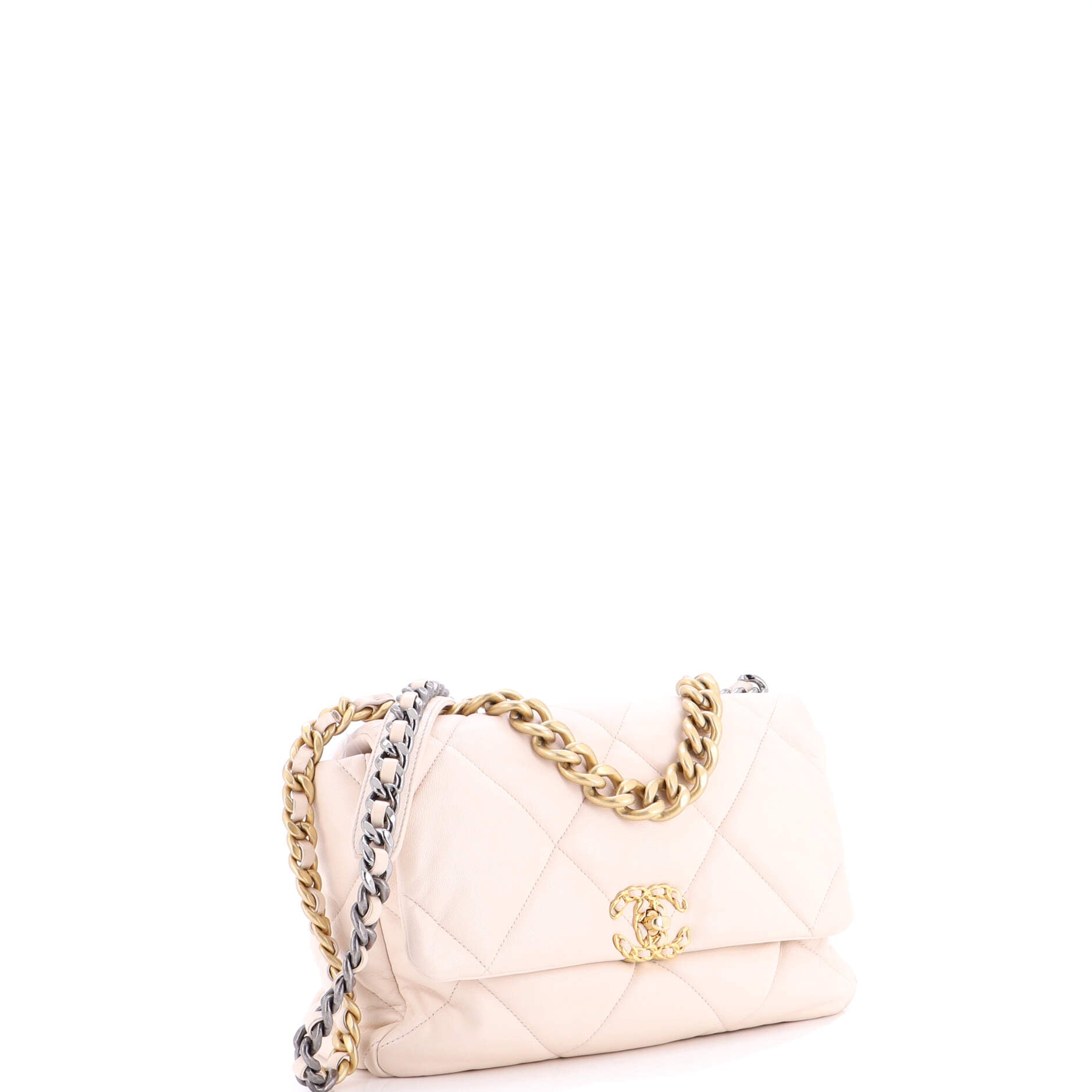 19 Flap Bag Quilted Leather Large - Image 3