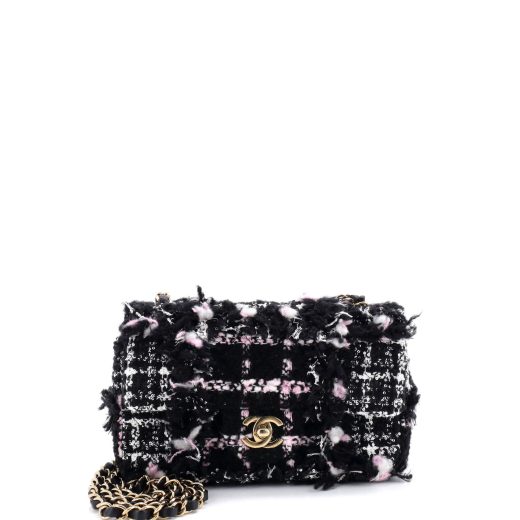 Classic Single Flap Bag Quilted Tweed and Sequins Mini