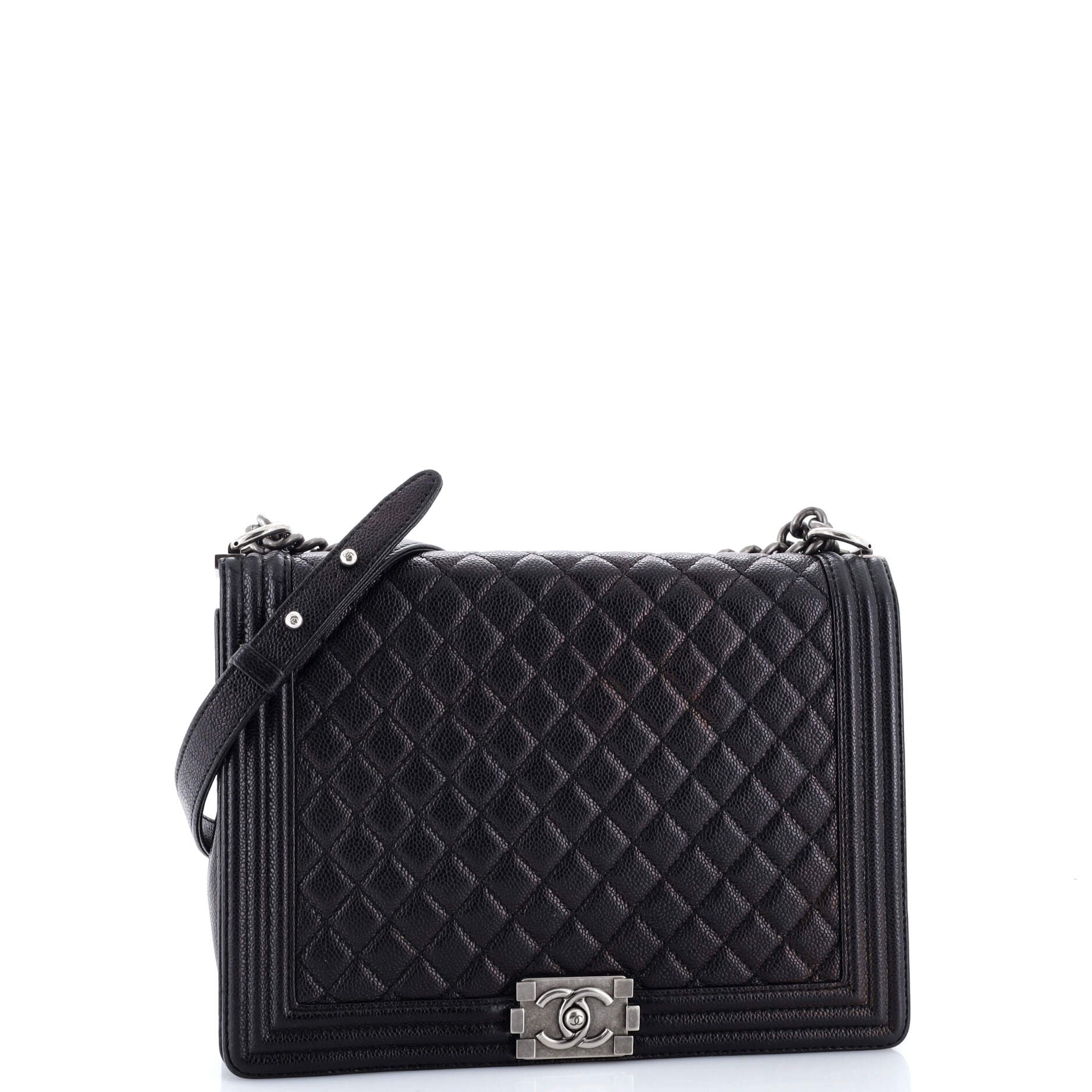 Boy Flap Bag Quilted Caviar Large - Image 2