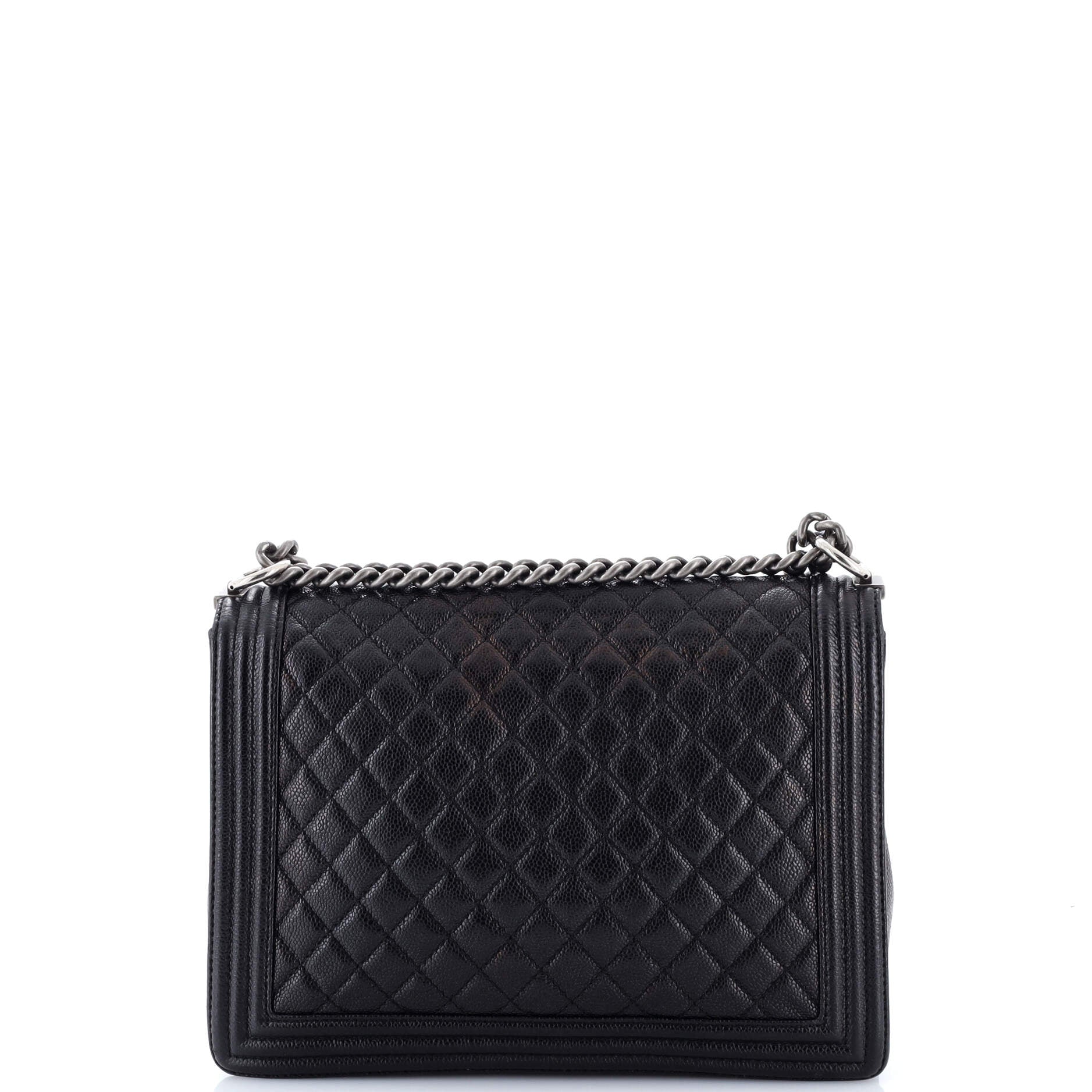 Boy Flap Bag Quilted Caviar Large - Image 3
