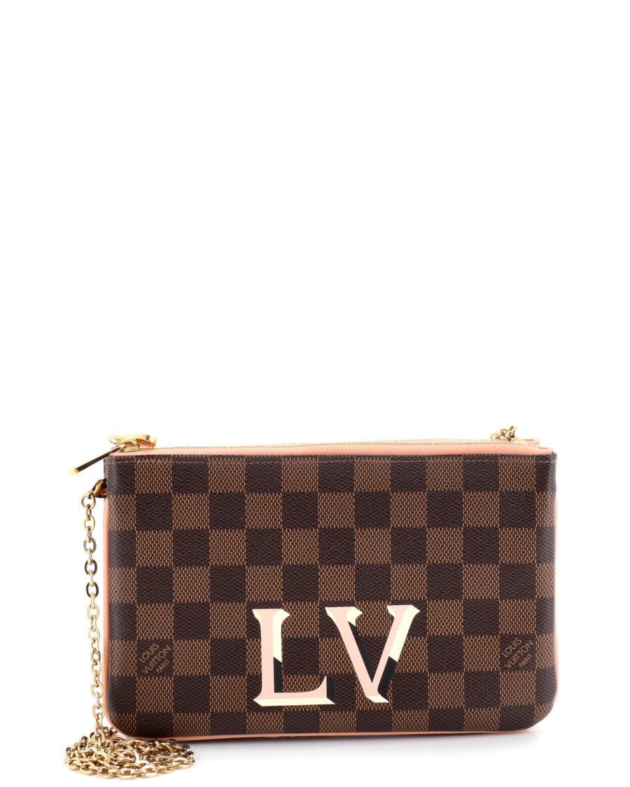 Double Zip Pochette Damier