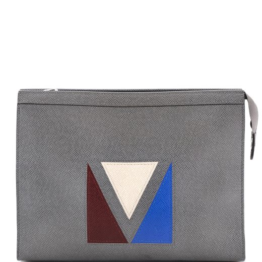 Pochette Voyage Panelled Taiga Leather MM