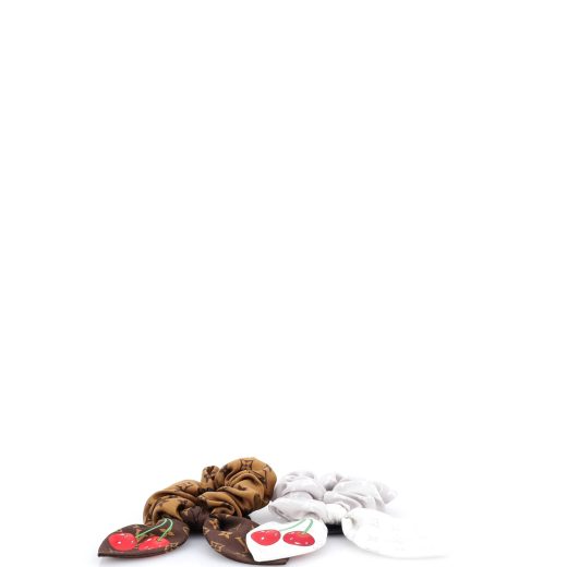 x Takashi Murakami Scrunchies 2-Piece Set Limited Edition Monogram Cerises Silk