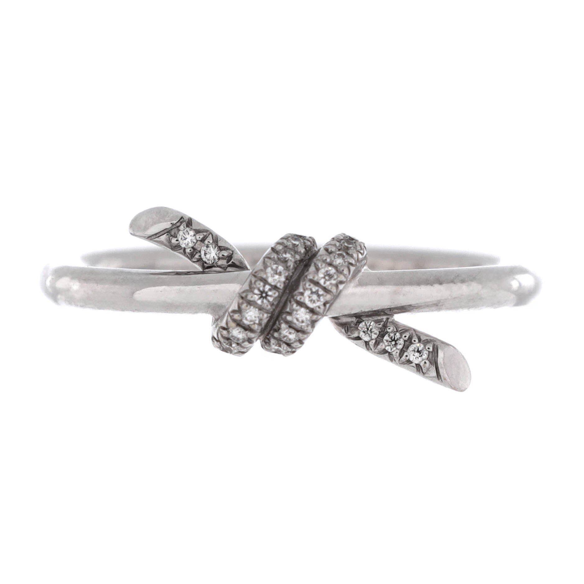 Knot Ring 18K White Gold with Diamonds