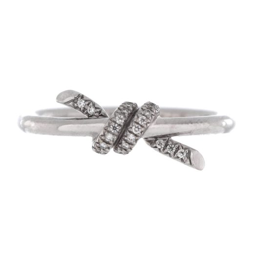 Knot Ring 18K White Gold with Diamonds