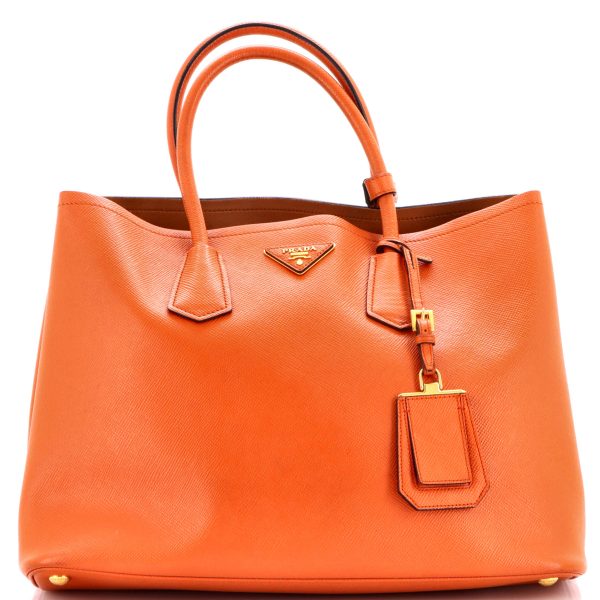 Cuir Double Tote Saffiano Leather Medium