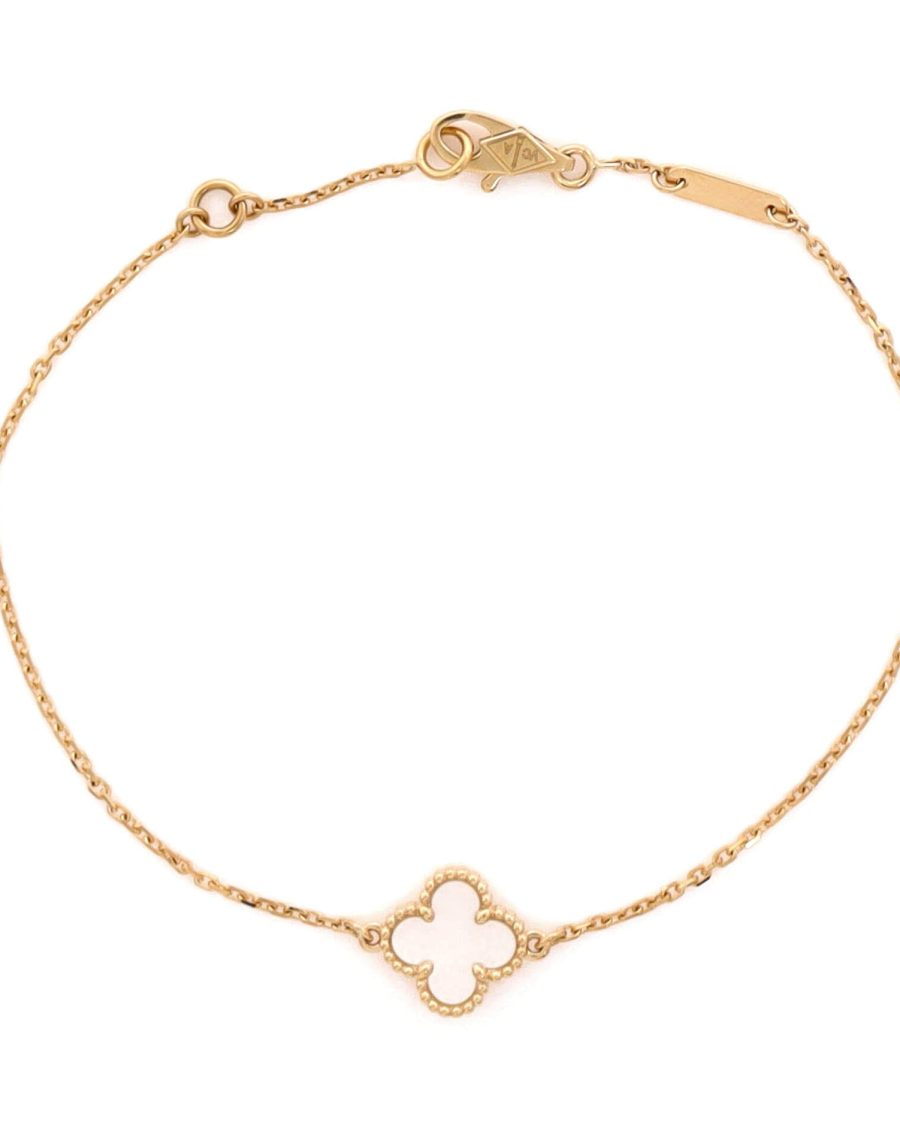 Sweet Alhambra Bracelet 18K Yellow Gold and Mother of Pearl