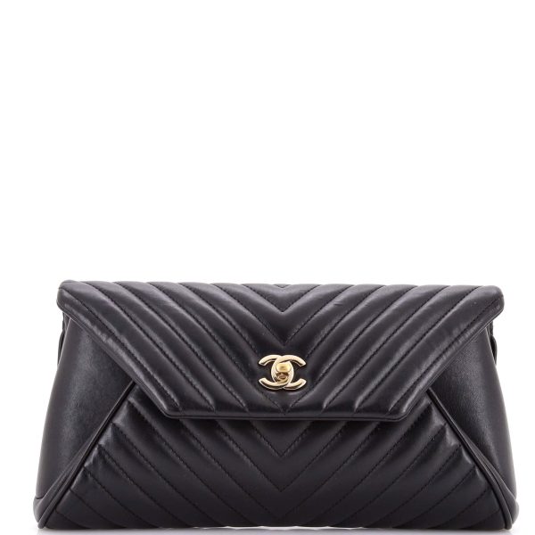 Fold Up Again Clutch Chevron Sheepskin