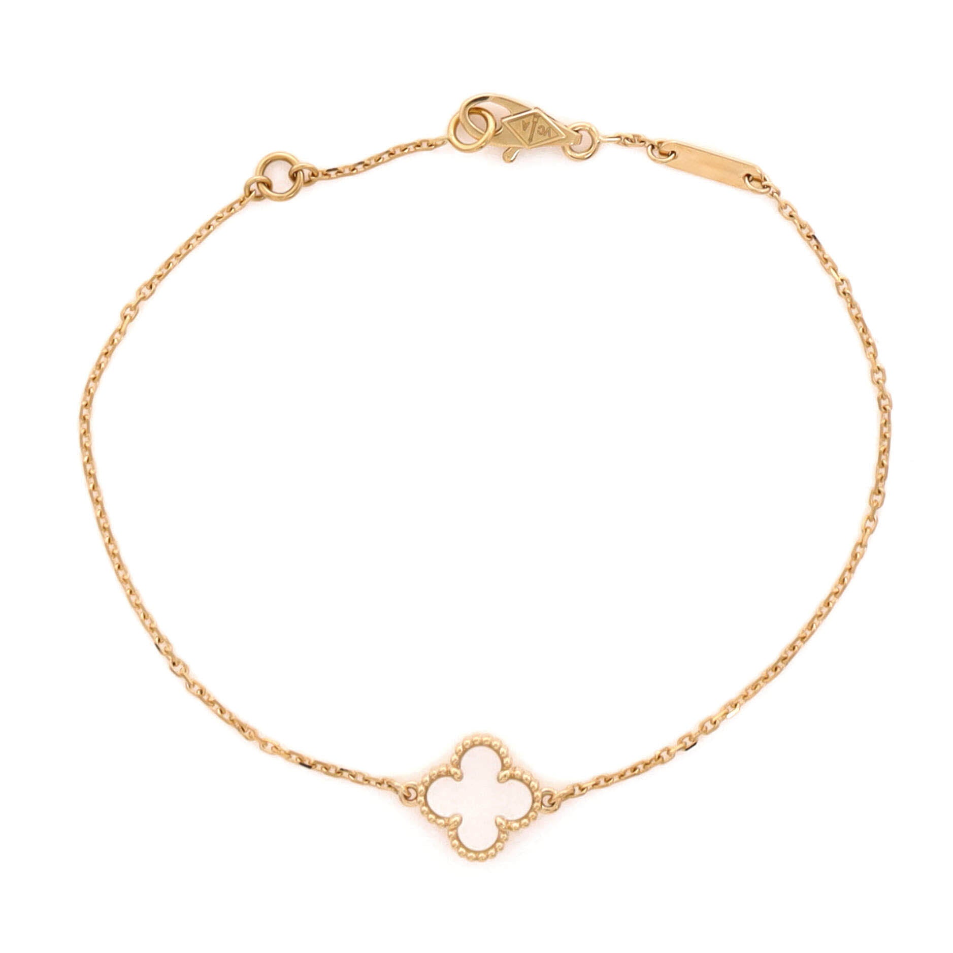 Sweet Alhambra Bracelet 18K Yellow Gold and Mother of Pearl