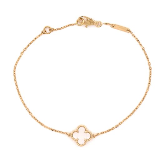 Sweet Alhambra Bracelet 18K Yellow Gold and Mother of Pearl