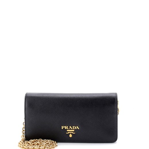 Prada Wristlet Wallet on Chain Saffiano Leather Mini