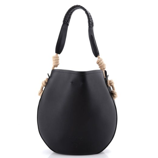 Prada Tambour Shoulder Bag Leather with Rope Detail