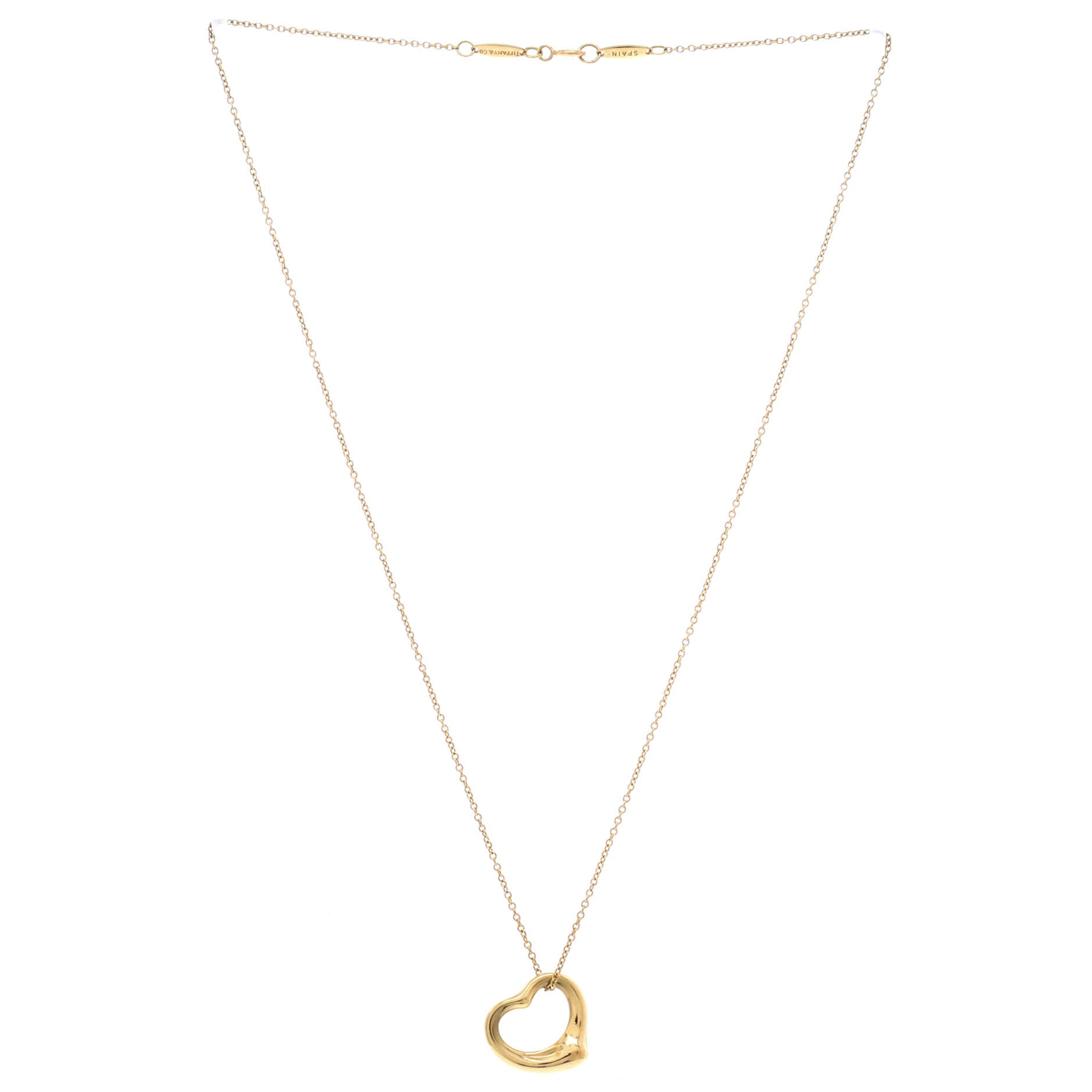 Elsa Peretti Open Heart Pendant Necklace 18K Yellow Gold 16mm - Image 2