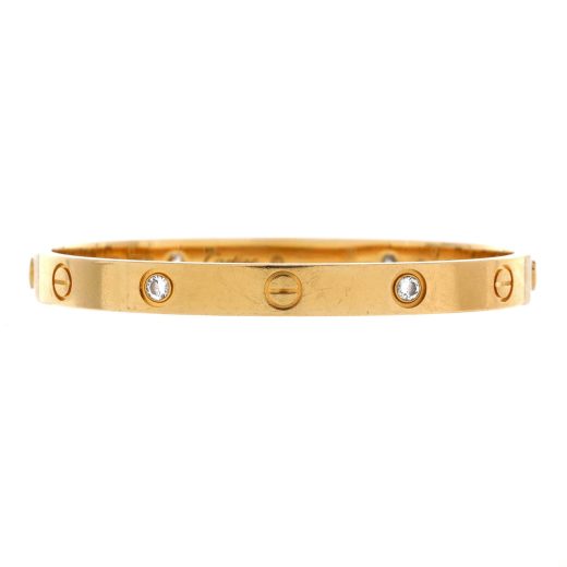 Love 4 Diamond Bracelet 18K Yellow Gold with Diamonds 17