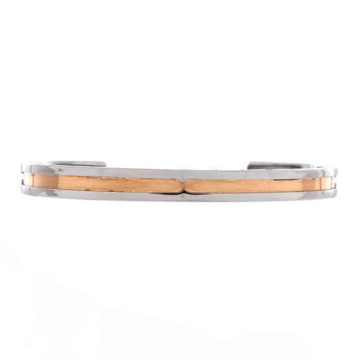 Bvlgari B.Zero1 Cuff Bracelet Stainless Steel and 18K Rose Gold
