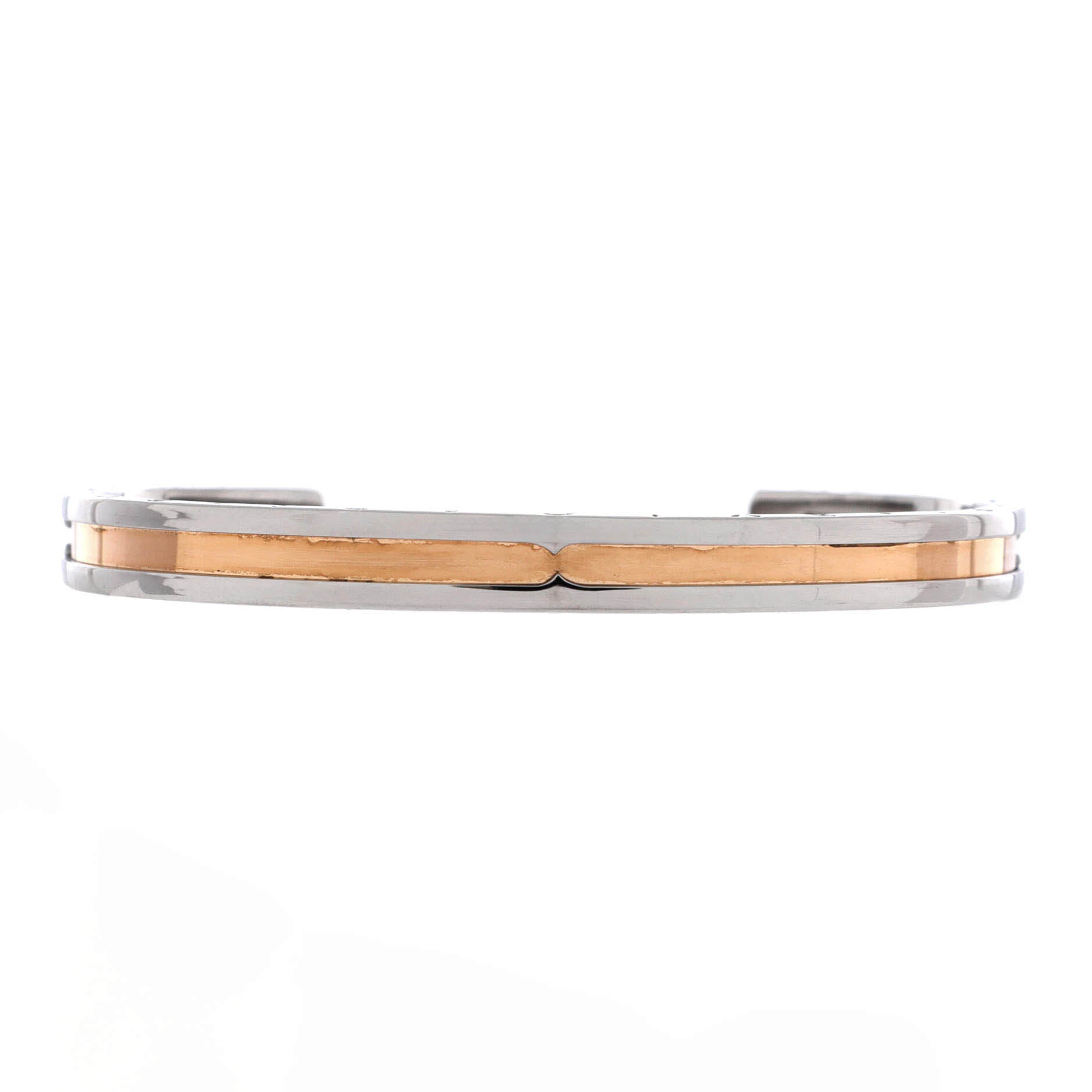 B.Zero1 Cuff Bracelet Stainless Steel and 18K Rose Gold