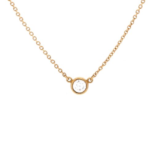 Elsa Peretti Diamonds By The Yard Pendant Necklace 18K Yellow Gold and Diamond 0.10-0.19CT