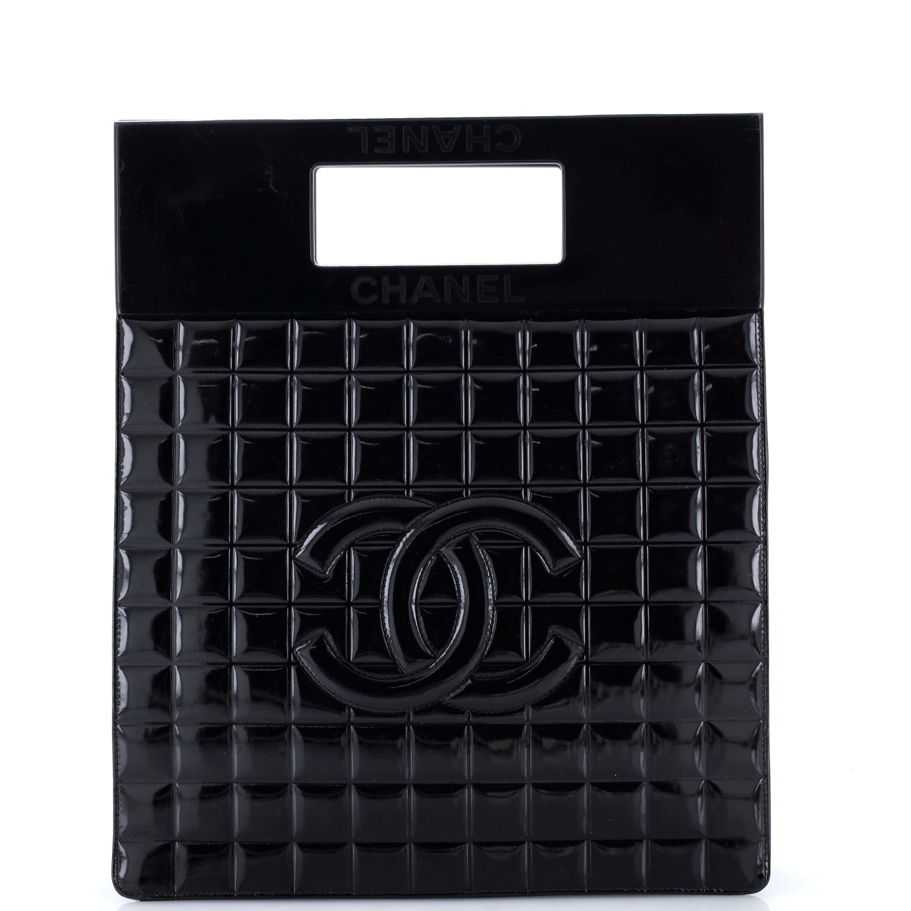 Chocolate Bar Resin Frame Tote Quilted Patent Tall