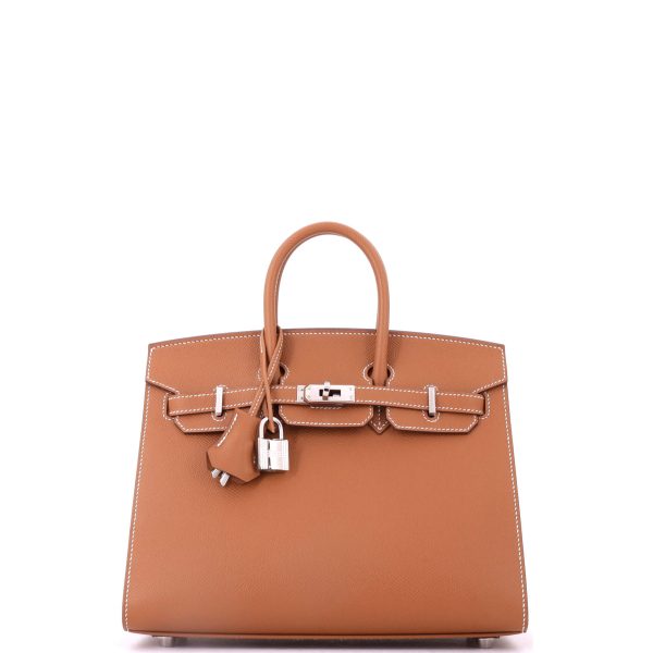 Birkin Sellier Bag Gold Epsom with Palladium Hardware 25