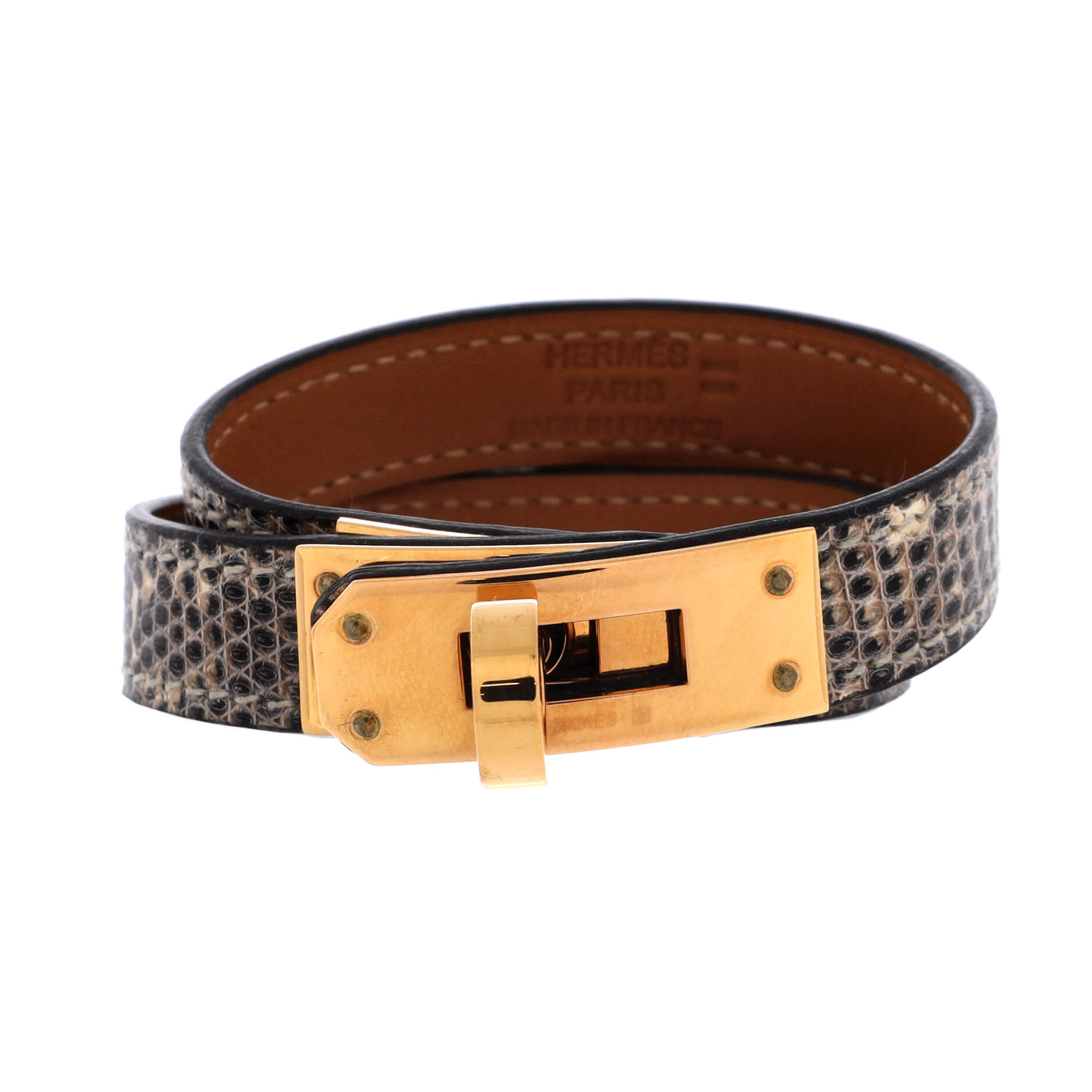 Kelly Double Tour Bracelet Lizard