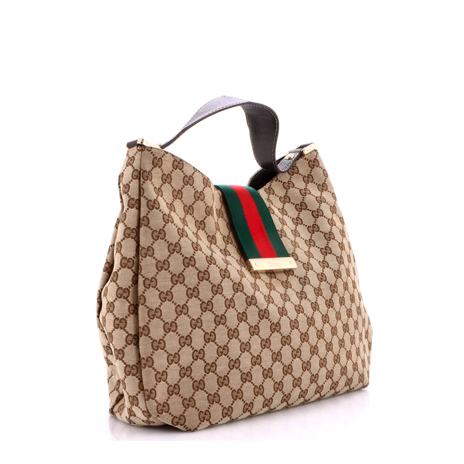 New Ladies Web Hobo GG Canvas Large - Image 2