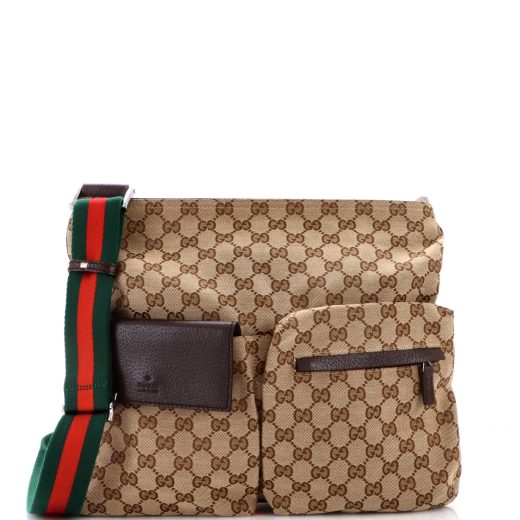 Double Pocket Web Messenger GG Canvas Medium