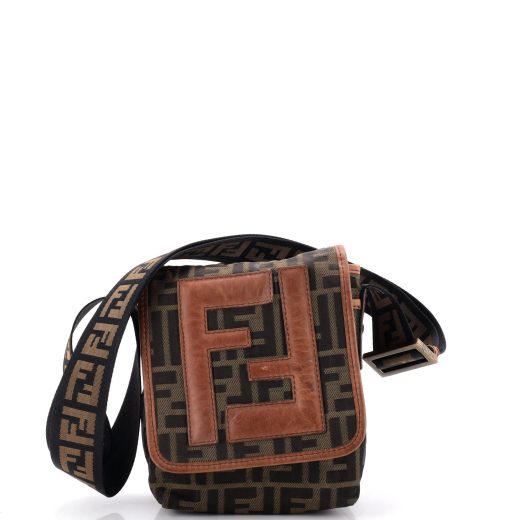 Vintage FF Flap Messenger Bag Zucca Canvas Mini