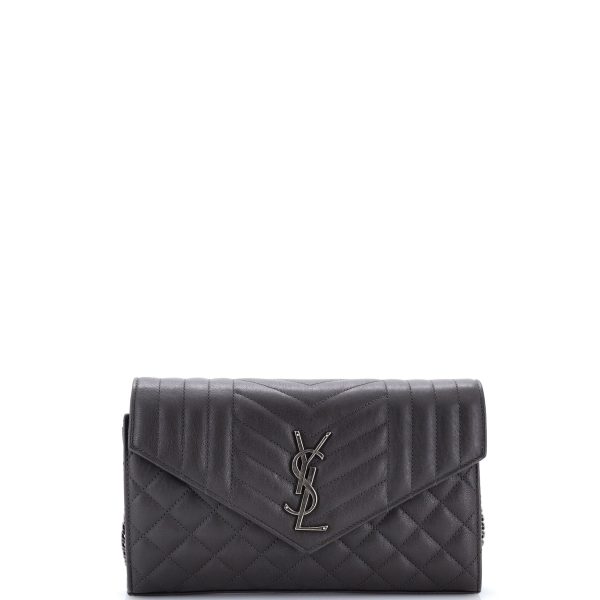 Classic Monogram Chain Wallet Mixed Matelasse Leather Medium