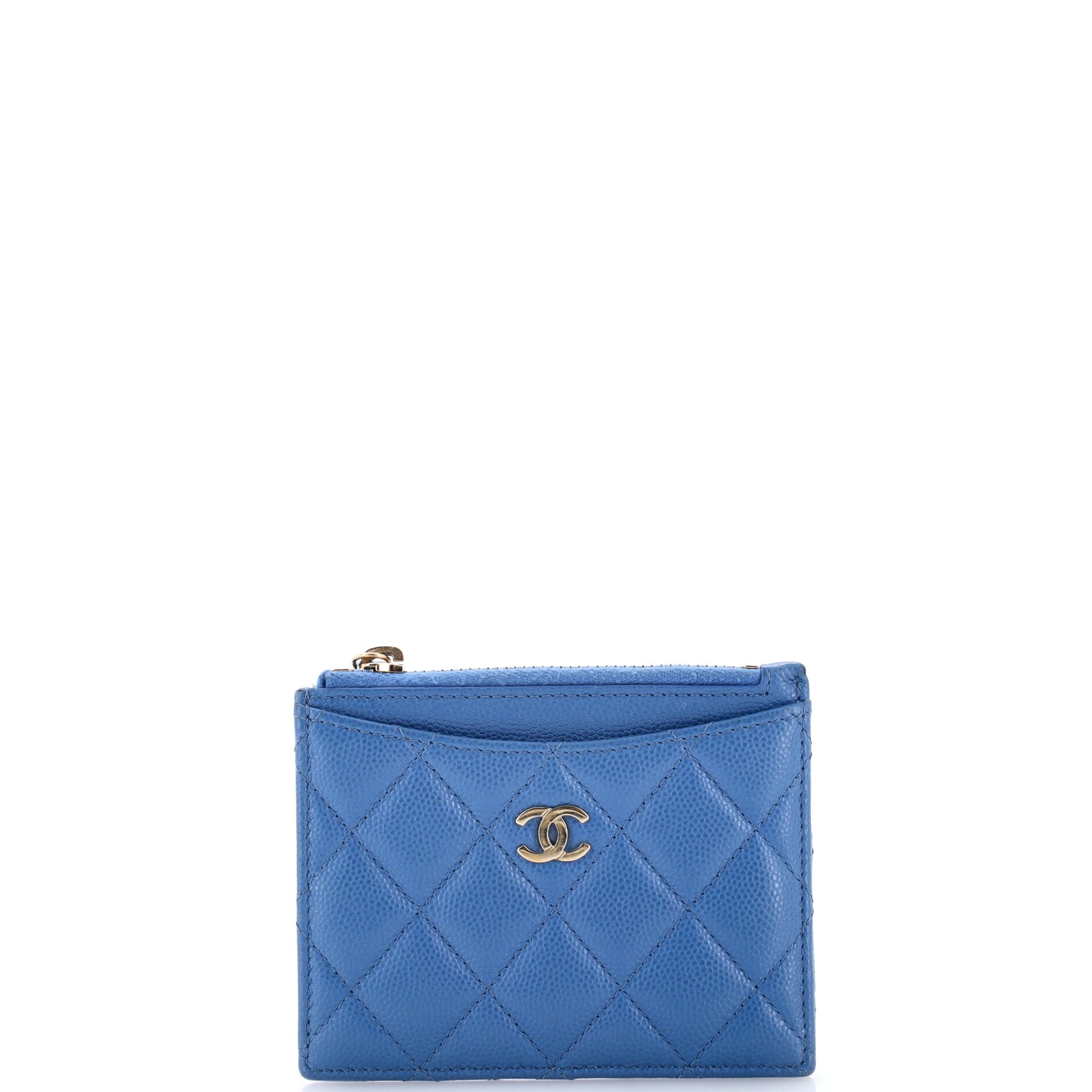 CC Zip Card Holder Quilted Caviar