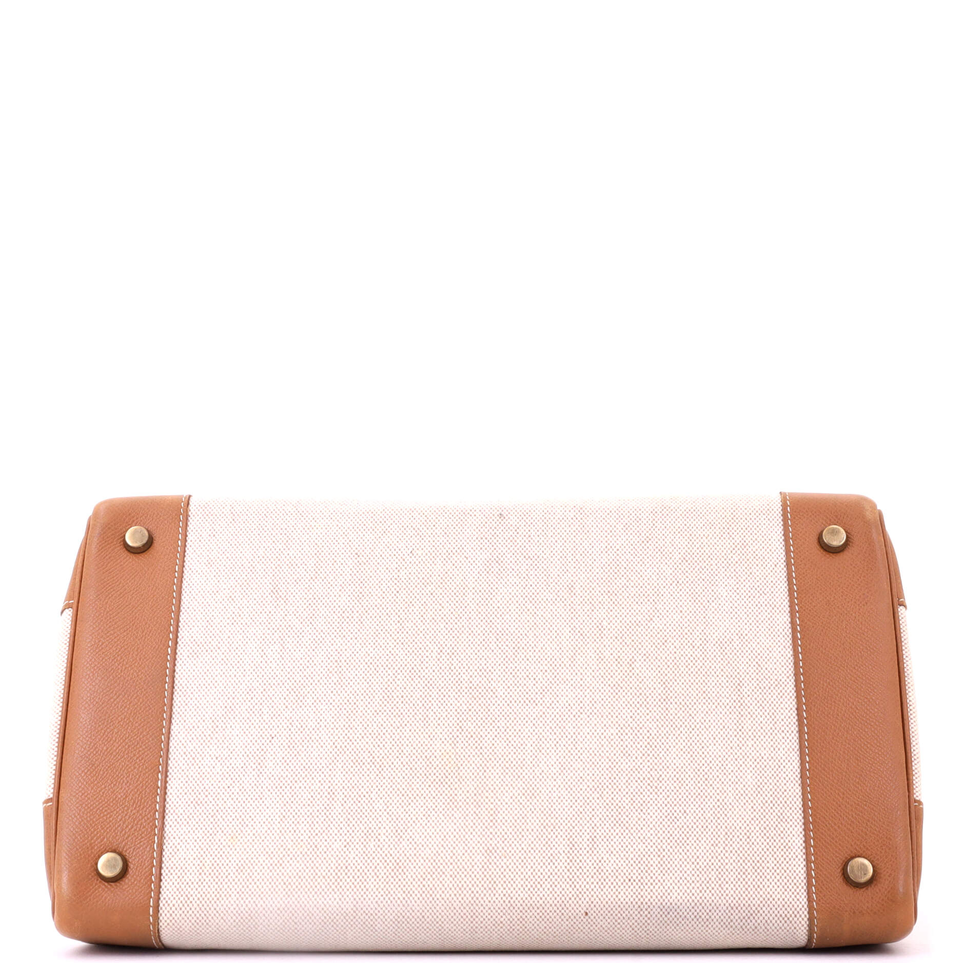 Birkin Handbag Toile and Gold Courchevel with Gold Hardware 35 - Image 5