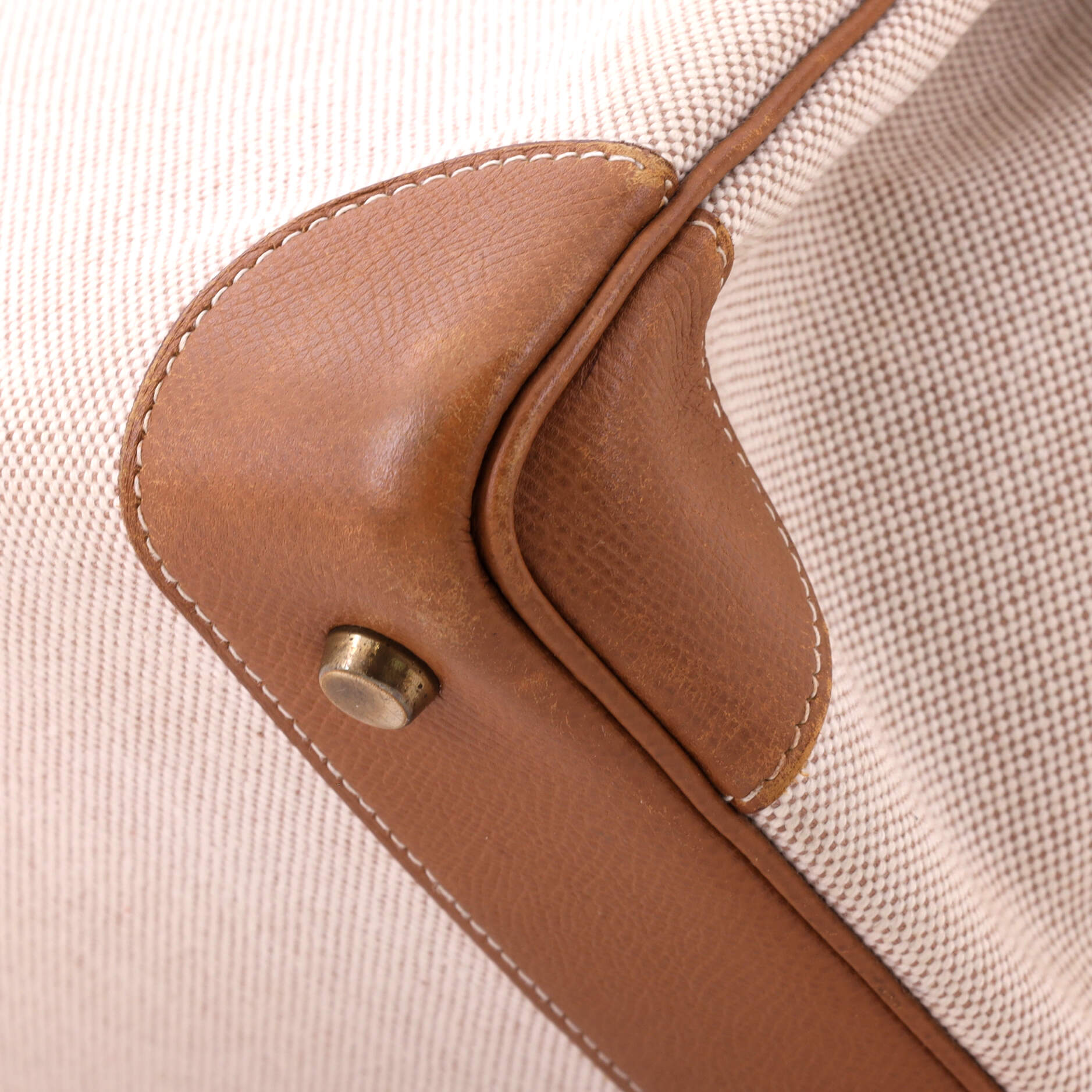 Birkin Handbag Toile and Gold Courchevel with Gold Hardware 35 - Image 8