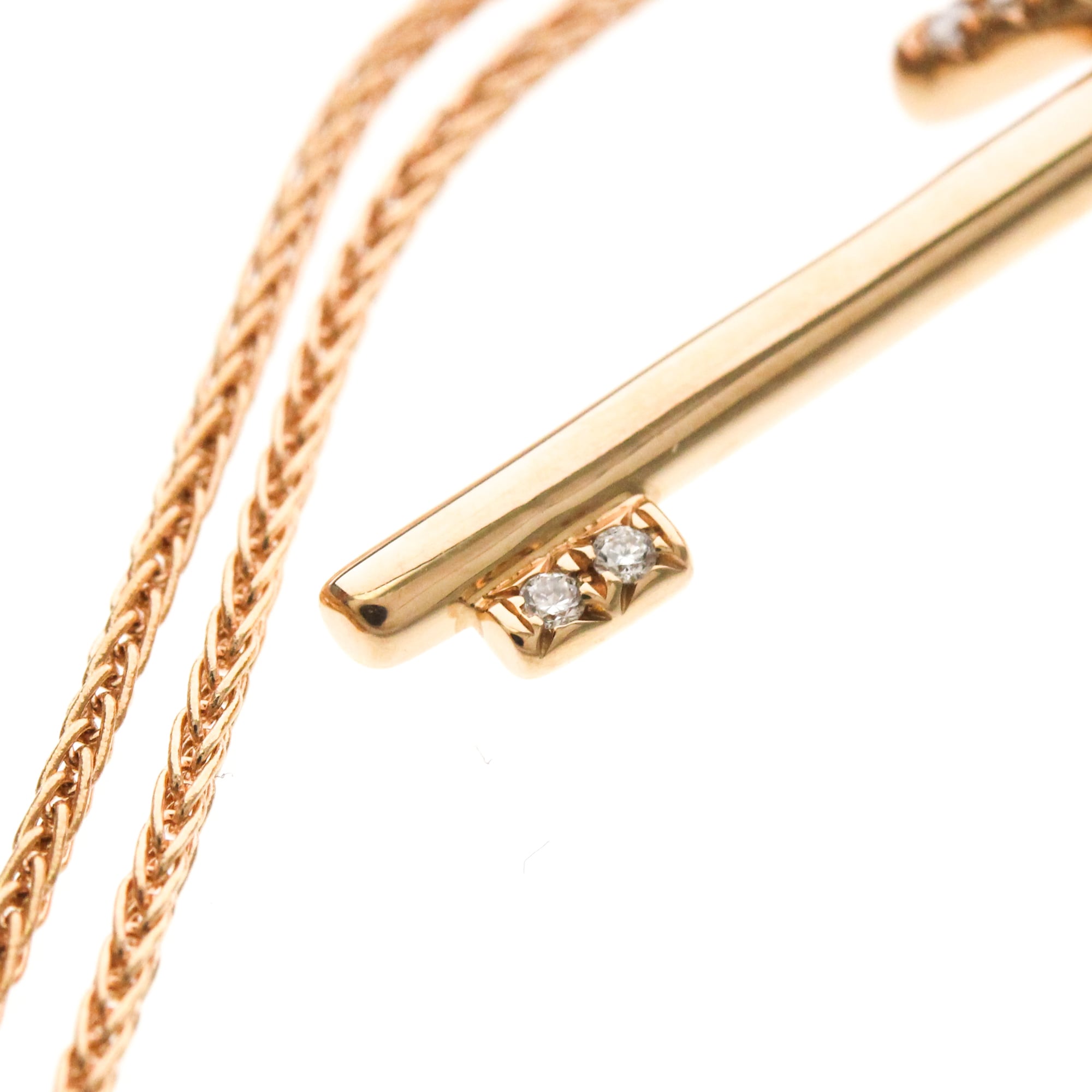 Knot Key Pendant Necklace 18K White Gold with Diamond - Image 7