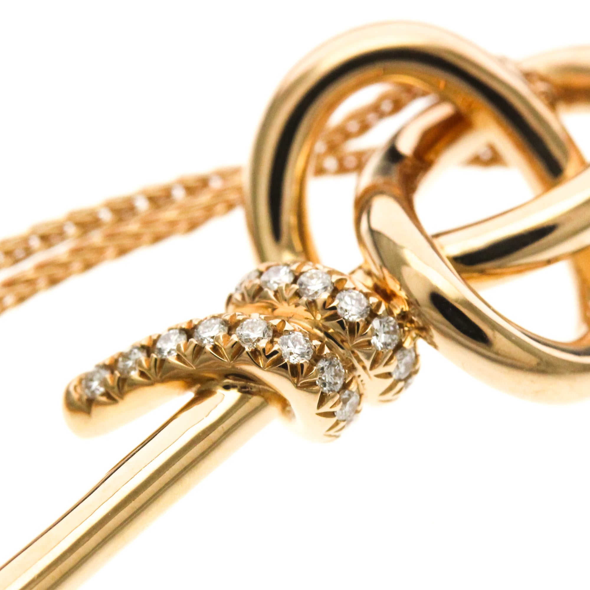 Knot Key Pendant Necklace 18K White Gold with Diamond - Image 8