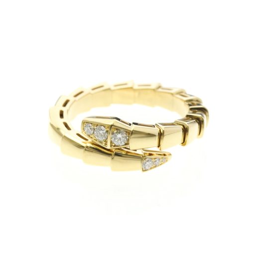 Bvlgari Serpenti Viper Ring 18K Yellow Gold with Diamonds