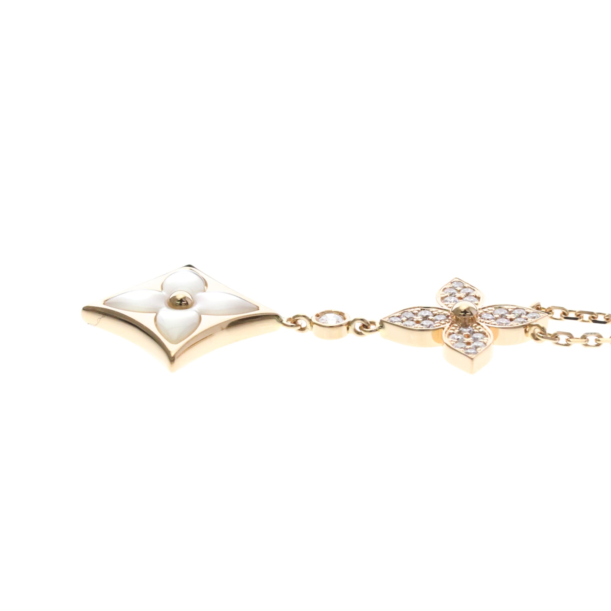 Star Blossom Pendant Necklace 18K Rose Gold with Diamond and Mother of Pearl - Image 3